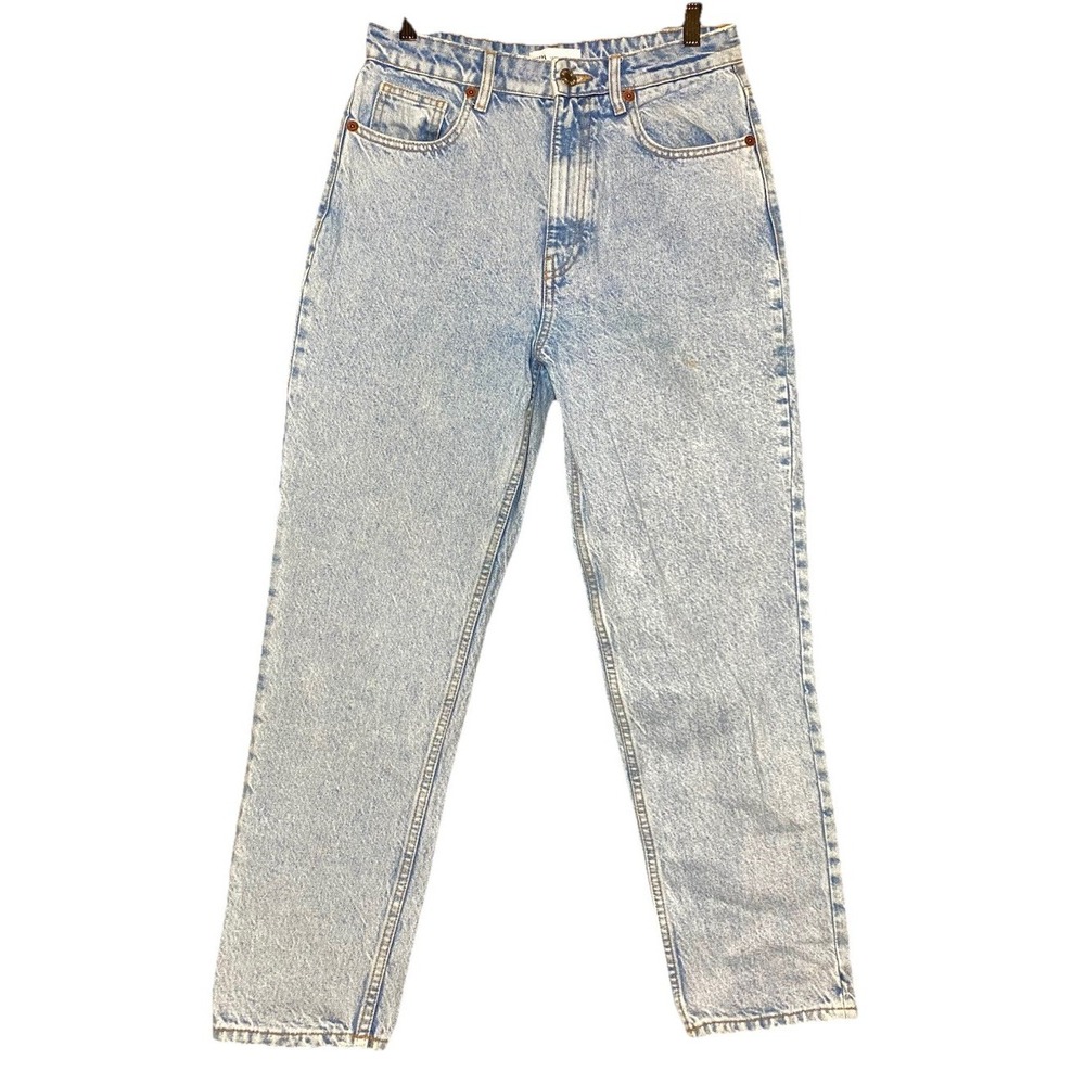 ZARA Women's Jeans Size 6 Blue Light Wash High Rise Mom Denim Tapered Casual